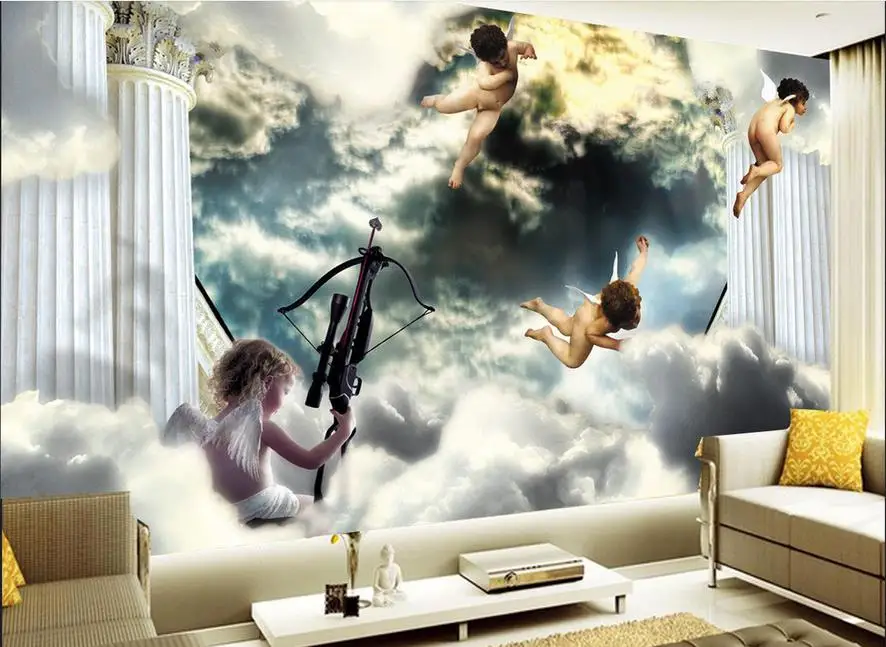 

custom kids wall mural Angel colored clouds bedroom living walls wallpapers Background wall wall papers home decor modern