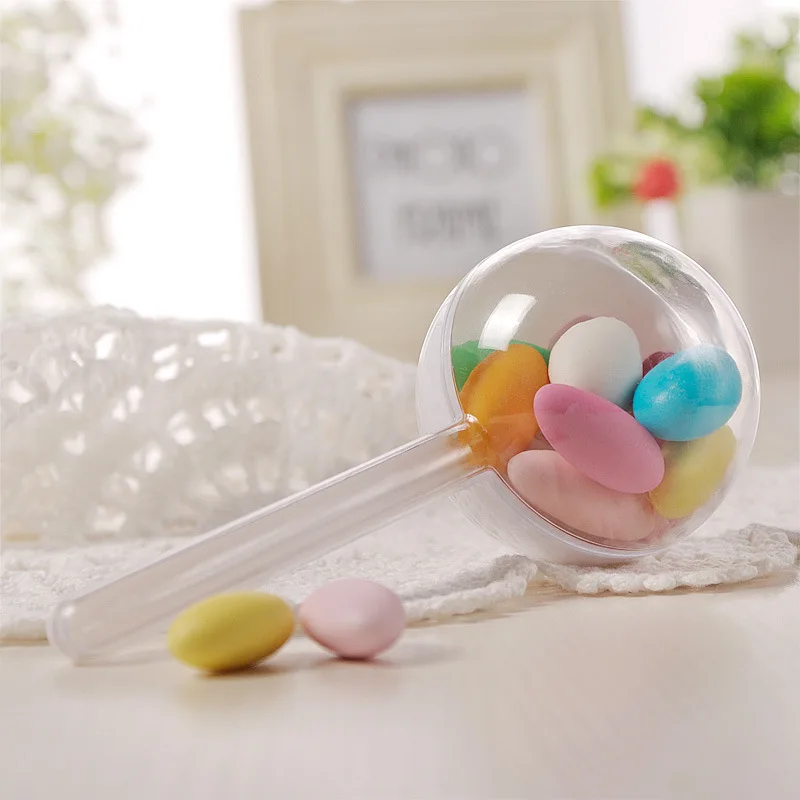 12pcs plastic lollipop pattern candy boxes transparent pvc gift cases chocolate holders clear candy boxes favors and gifts decor