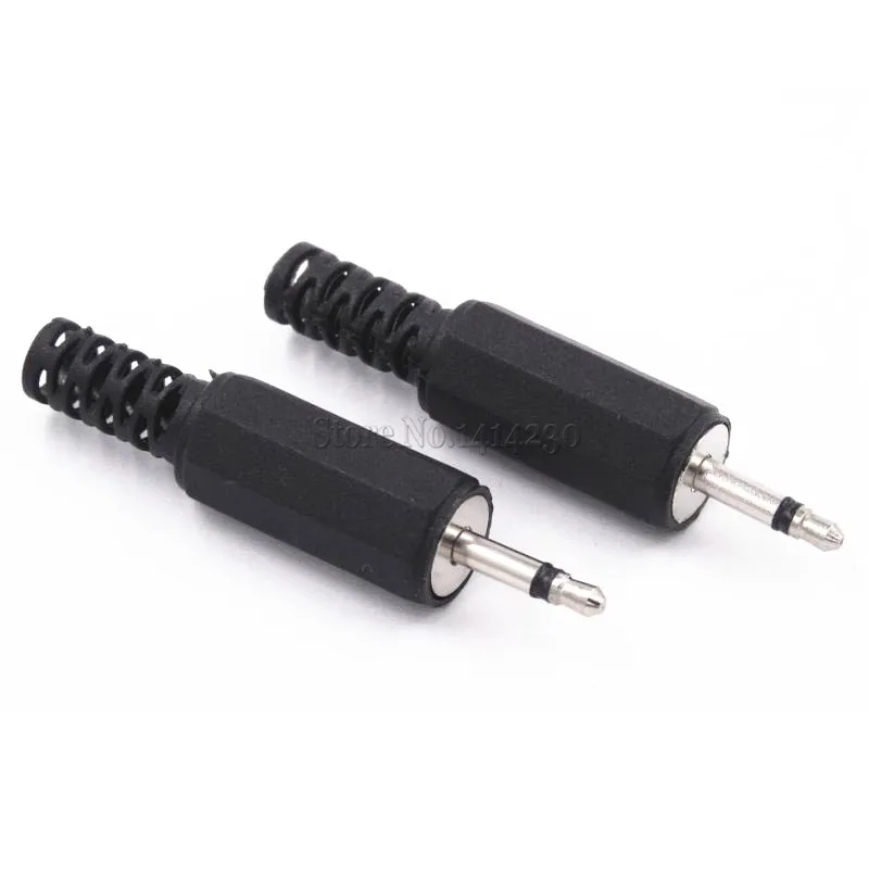 10Pcs 2.5MM Headphone Plug 2 Pole Mono Audio Video Welding Line For Headphone Socket