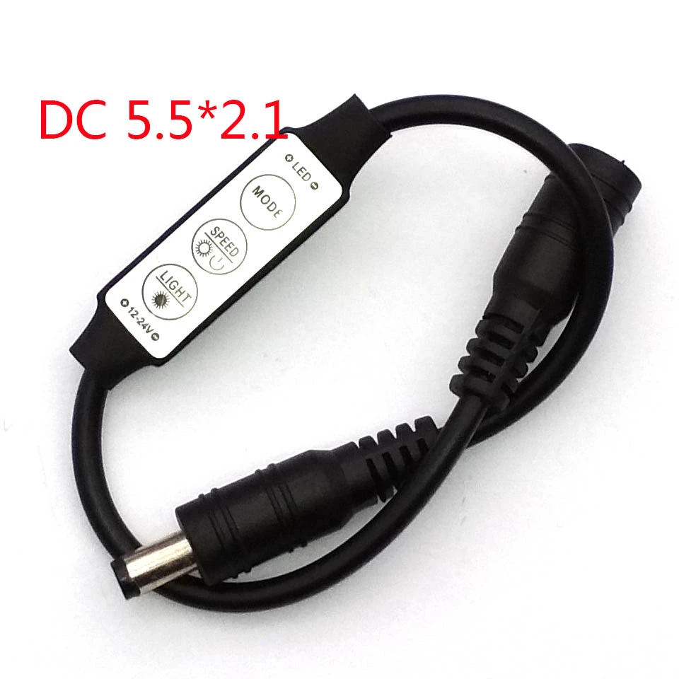 DC12V Mini 3 Keys Single Color LED Controller Brightness Dimmer,Flashing for 3528 5050 5630 5730  LED strip