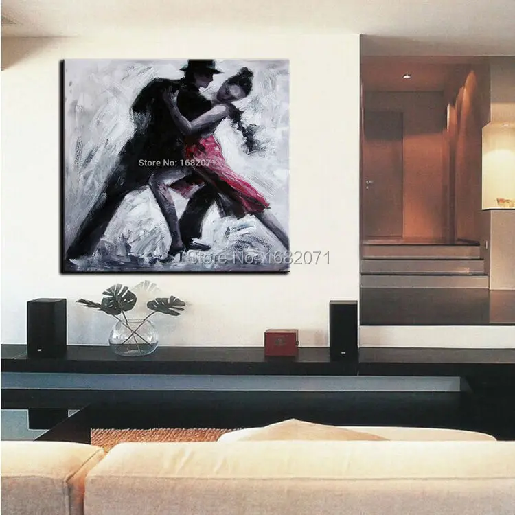 Skills Artist Hand-painted High Quality Gary Colors Oil Painting For Wall Decorative Abstract Latin Dancer Canvas Painting