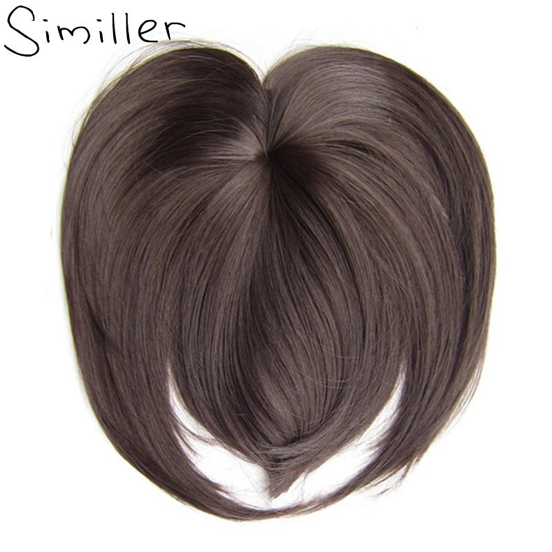 Similler White Black Brown Gold Fake Fringe Clip In Blunt Bangs Synthetic Hair Extensions With High Temperature Fiber