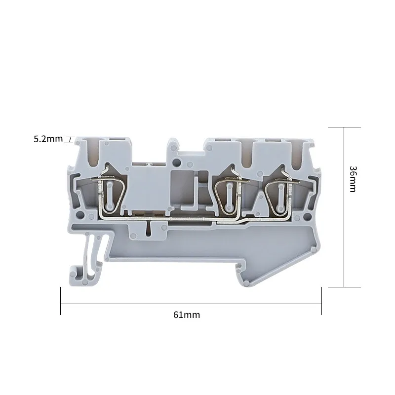 10pcs Type ST-2.5Twin Fast Wiring Contductor Connector Din Rail Modular Push in Screwless Terminal Block ST-2.5-TWIN