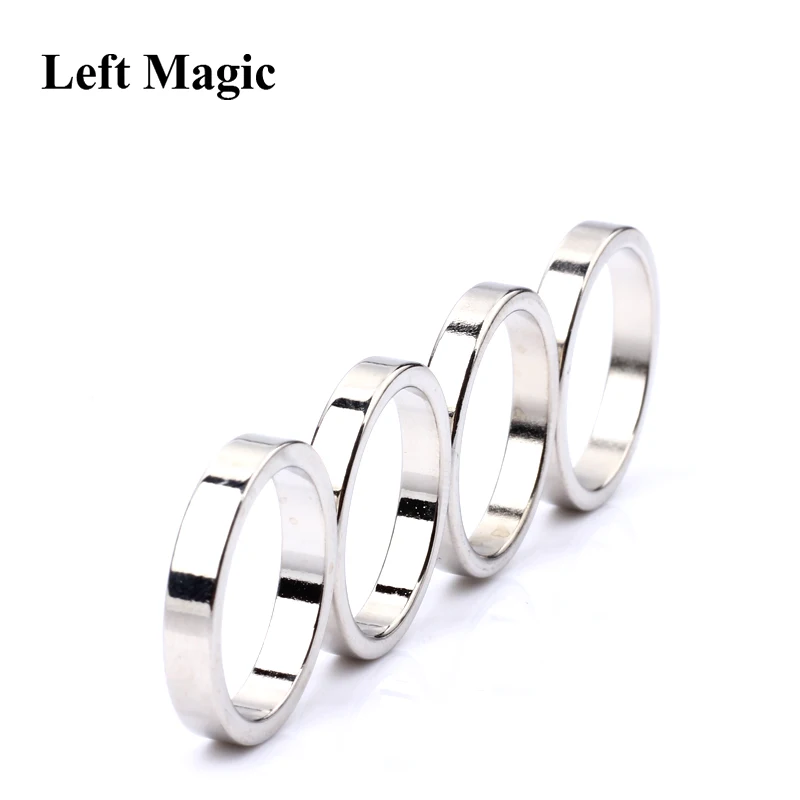 2017 Mini Silver Strong Magnetic Magic Ring 18/19/20/21mm magnet coin magic tricks Finger decoration magician ring  81366