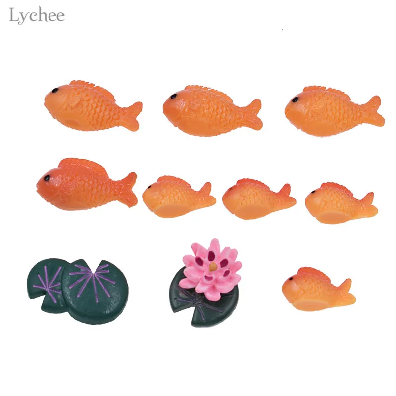 Lychee Leven Decoratieve Rode Vis Miniatuur Mini Micro Landschap Ornamenten Hars Beeldjes Woondecoratie