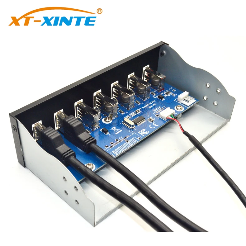 5.25 pollici 19pin a 2 Porte USB3.0 4 Porte USB2.0 Unità Ottica Pannello Frontale USB Hub Veloce Changer BC1.2 Connettore per PC Desktop