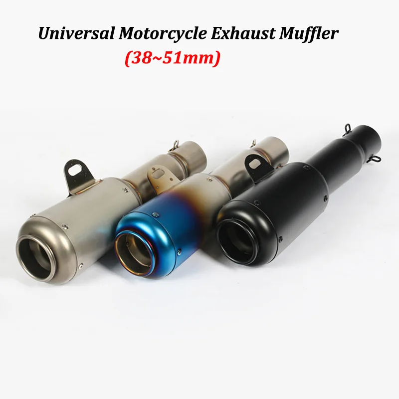 

38~51mm Universal Motorcycle Exhaust Muffler Modified Moto Tail Pipe For R6 YZF-R6 Honda CBF190R Ninja 650 ER6N Z650 ER6F