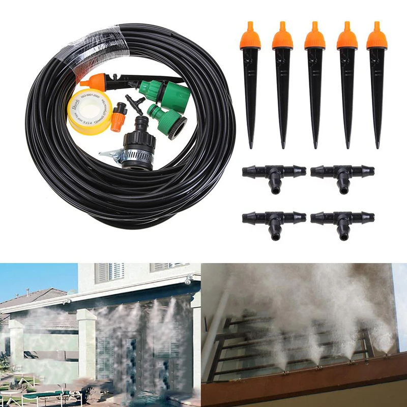 

New 25m Auto Timer Micro Drip Irrigation System Plant Self Watering Garden Hose Tool