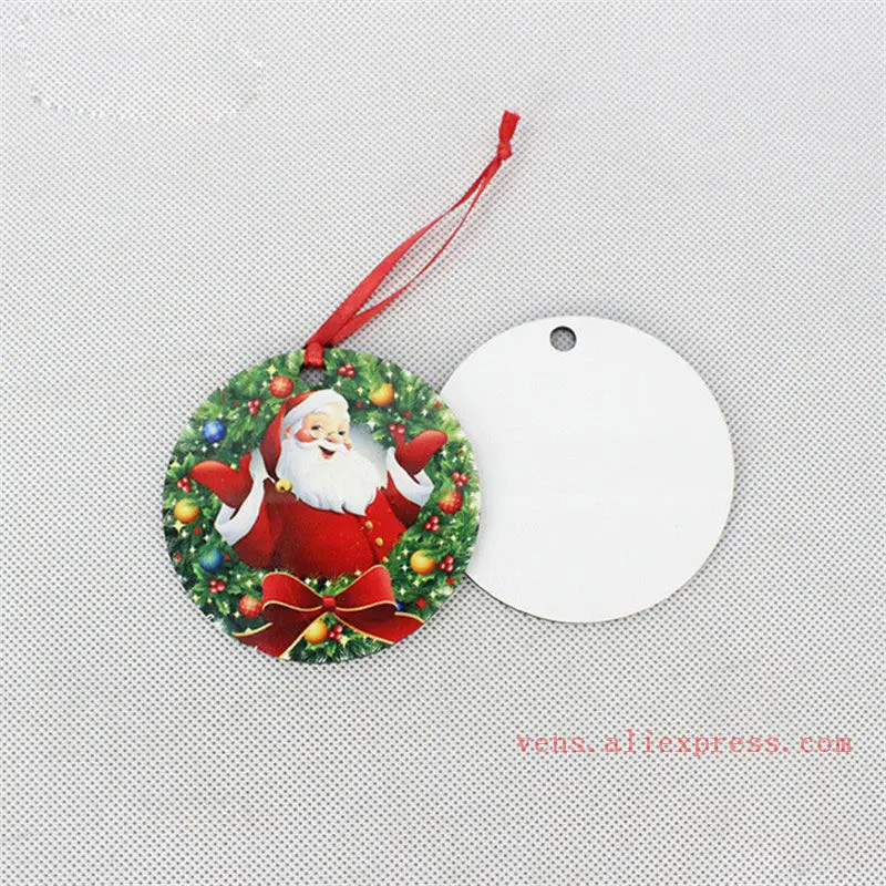 sublimation mdf round Square charm snow Bone christmas heart transfer printing diy blank consumable xmas new style 50pieces/lot