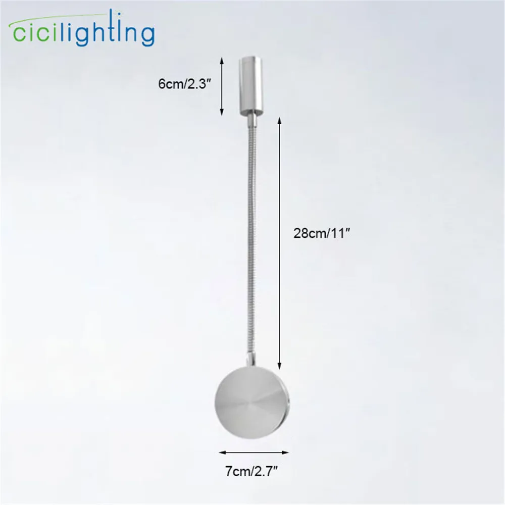 Modern Hardwired Flexible  3W Gooseneck Led Wall Light Sconce Lamp Lighting for Bedroom Reading luminaria Aluminum lighting