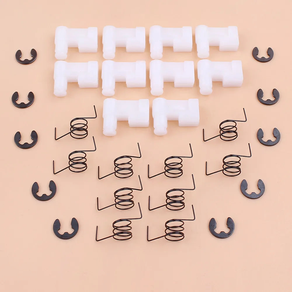 10 cái/lốc Tua Starter Bánh Đà Cái Chốt Chó Mùa Xuân Clips Set phù hợp với Trung Quốc Cưa 4500 5200 5800 45cc 52cc 58cc Gas chuỗi Cưa