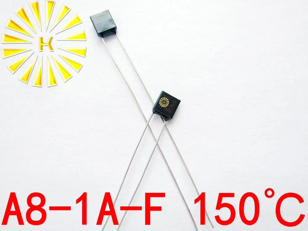 100% Original A8-1A-F 150 degree Thermal Cutoff RH150 Thermal-Links 1A 250V Black Square Temperature Fuse x 500PCS