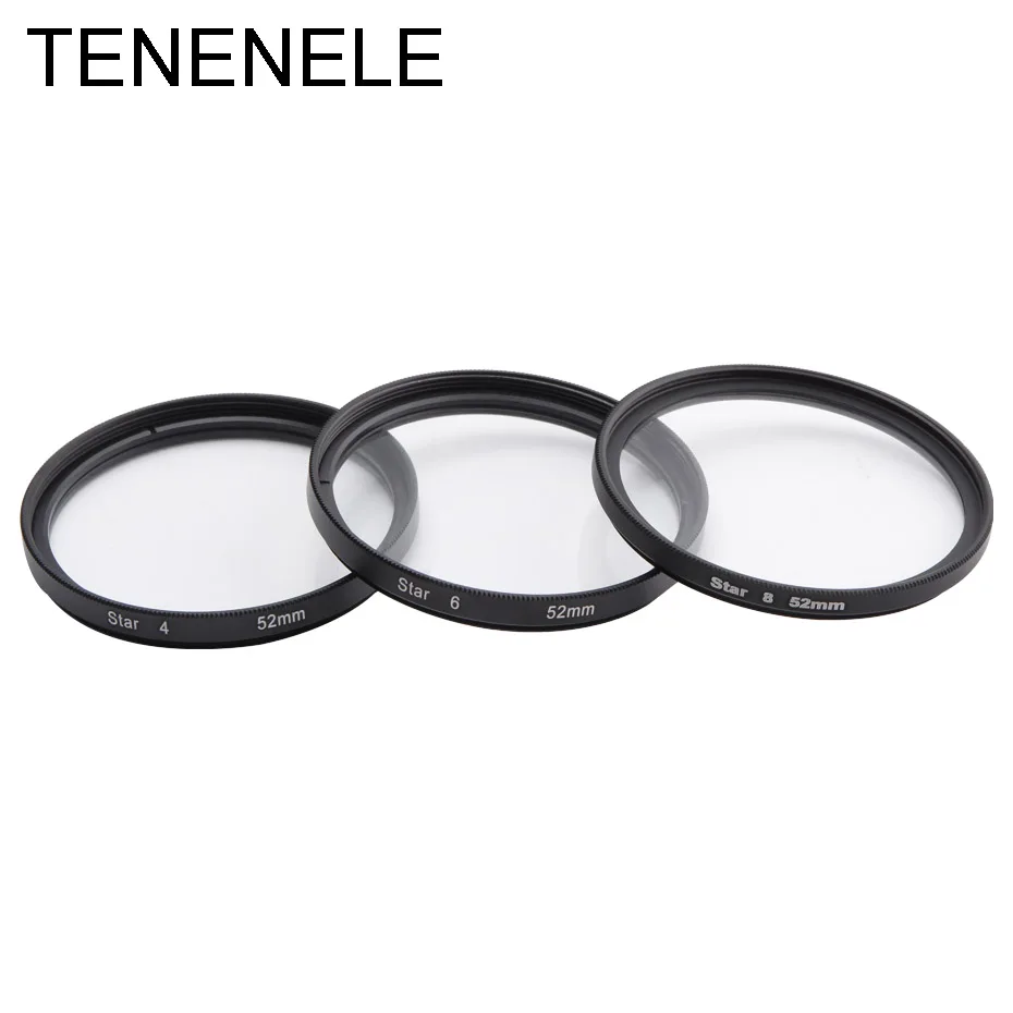 TENENELE-juego de filtros de punto de cruz para cámara, accesorio para cámaras DSLR, Star 4, 6, 8 líneas, 37, 40,5, 46, 49, 52, 55, 58, 62, 67, 72, 77mm, para Canon, Nikon, Sony
