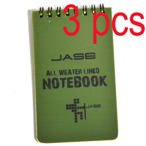 Hot Sale! 3 3x5\'\' Green Favor Tactical Note Book All-Weather All Weather Notebook Waterproof Writing Paper in Rain