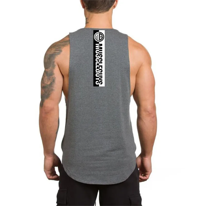 Fitness Tank Top Men Bodybuilding Brand Clothing Men Sleeveless Shirt Slim fit Vests Cotton Gyms Singlets Muscle Tops