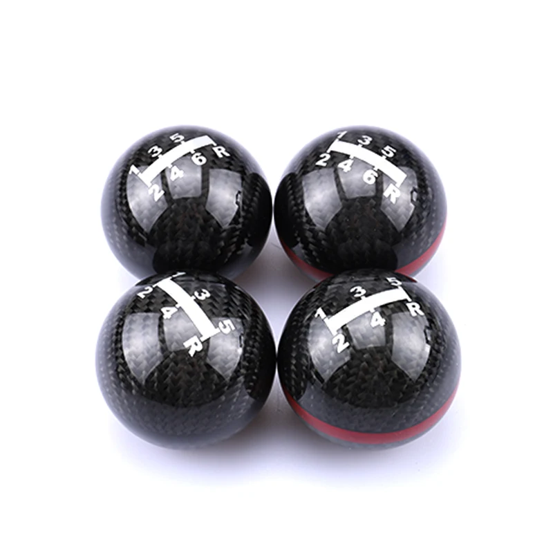 JDM style black/red line 5/6 Speed M10X1.5 For Mugen Carbon Fiber Gear Shift Knob Ball For Honda EK9 EP3 FN2 DC2 DC5 S2000 FD2