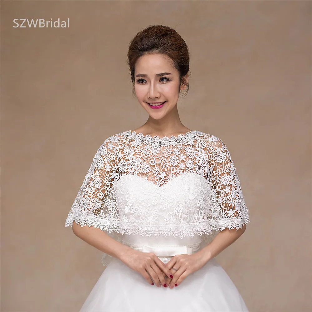 Fashion Sexy Wedding Bridals Pullover Shawl Elegant Lace Appliqued Romantic Women Off Shoulder Wrap Handmade Wedding Accessories