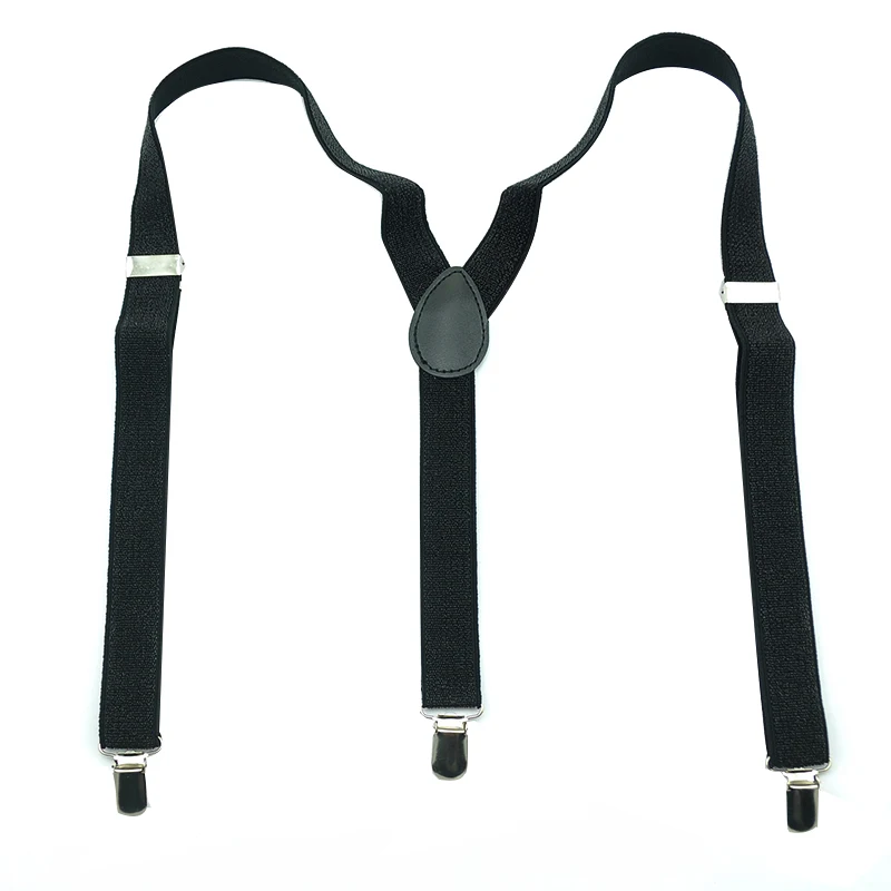 Fashion 1 inch Women Men Unisex Clip-on Braces Elastic Slim Suspender 17 Colors Glitter Classic Y-back Suspenders Brace Strap