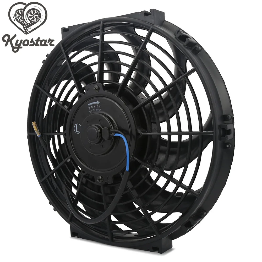 12v fan Universal Slim Pull Push Racing radiator Cooling fan 10 S-Blades Electric Engine Cooling Fan 80w 10