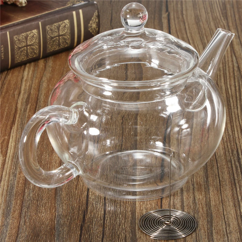 Beautiful 250ml/8.5oz Durable Borosilicate Glass Teapot with Infuser Heat Resistant Bottle Cup for Blooming Tea Herbal Coffee