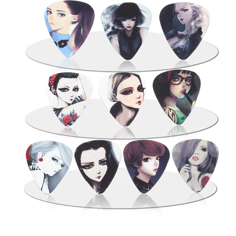 SOACH 10pcs/Lot 0.71mm thickness Sketch  cool Cartoon girl goddess Korea music guitar picks