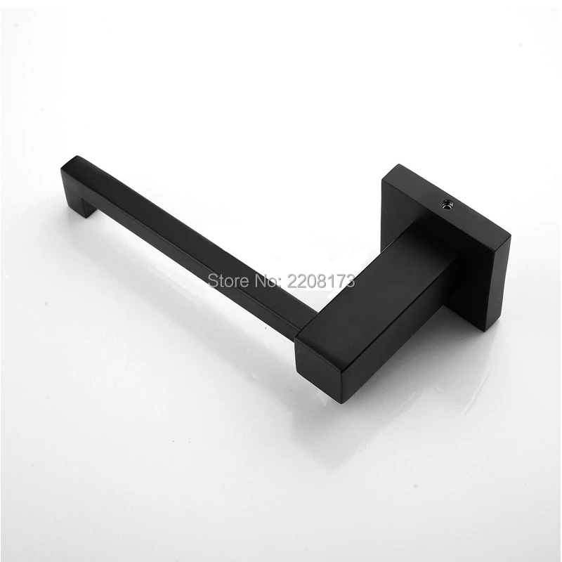 Bathroom Wc Contemporary Style Matte Black Brass Toilet Paper Holder Bathroom Kitchen Paper Tissue Roll Hanger Wall Mount