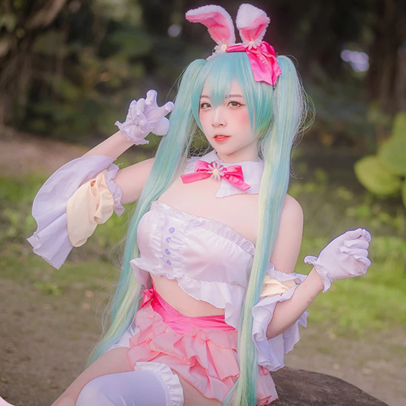 

Custom Made Four Seasons Series Miku Spring Rabbit Cosplay Costume COSPLAYLOVE For Girl Party Halloween