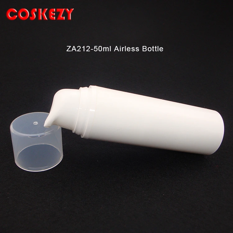 

50ml cosmetic airless bottles with pump bottles wholesale, Plastic cosmetic ailress pump for lotion serum and cream