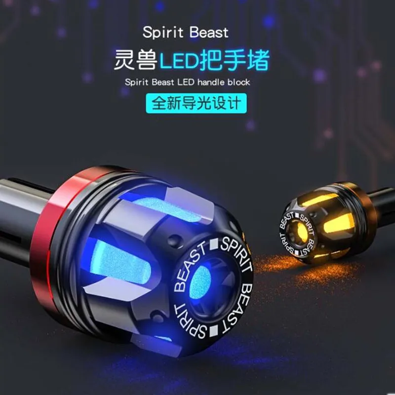 Spirit Beast 2pcs/lot motorcycle handlebar styling very cool handle cover with shining led Combined light