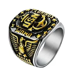 Vintage USA Marine Corps Anchor Ring Finger Eagle Ring for Men Stainless Steel Fashion Jewelry US Army Men Signet Rings Dropship