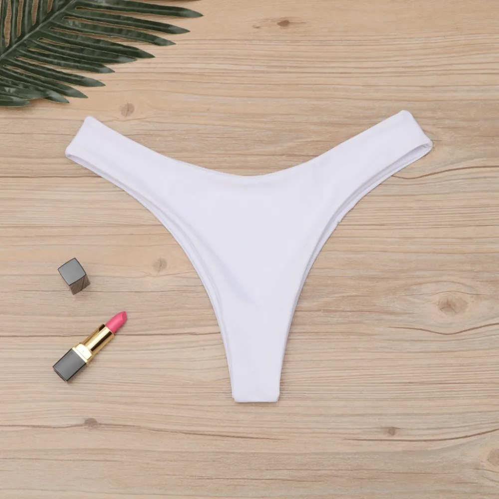 2025 Sexy Bikini Bottoms Brazilian Swimwear Women Briefs Thong Low Waist Swimsuit Bottom Solid Cheeky Bikini Bottom Swim Trunks