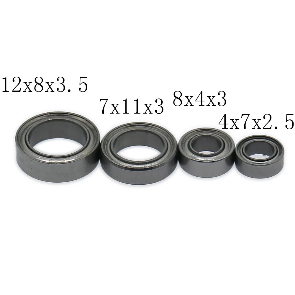 4PCS Metal Ball Bearing 12x8x3.5 7x11x3 8x4x3 4x7x2.5mm For Rc Hobby Model Car 1/14 Lc Racing Full Series Bearing HM6110 HM6042