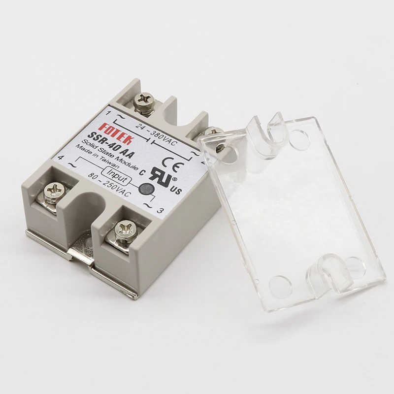 1 pcs SSR-40 AA AC-AC Metal Base Solid State Relay Moudle SSR-40AA 40A Output AC 24-380V Good Quality Wholesale Hot Sale Promot