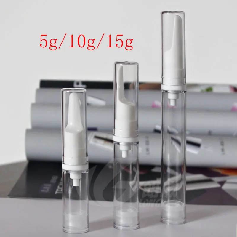 

5g mini eye cream airless pump empty plastic travel bottle, vacuum airless cosmetic container , 5ml mini cream sample bottles