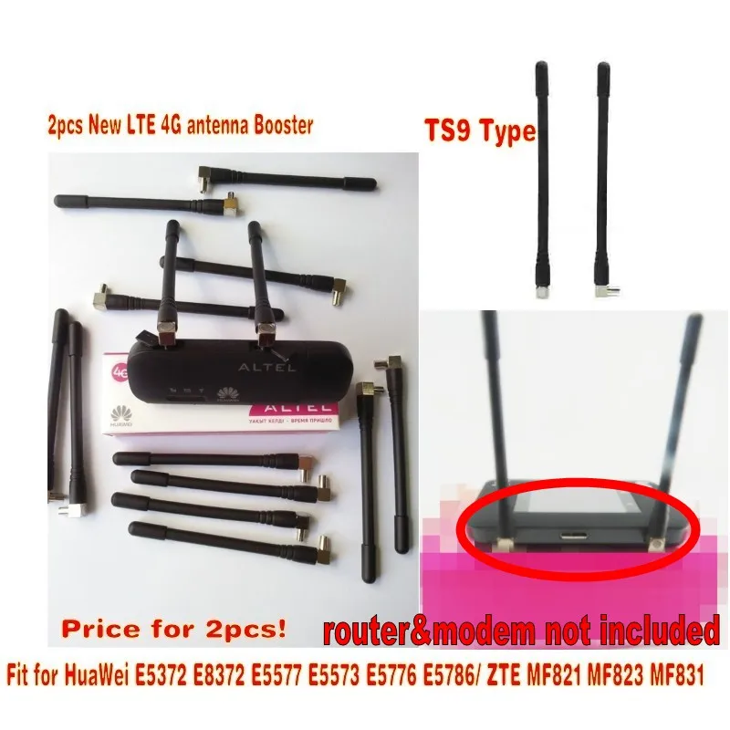 New 2pcs 4G LTE 5dBi antenna TS9 connector for HUAWEI E8372 E5577 E5787 E5573 E5577 AC790S  AC810S and more