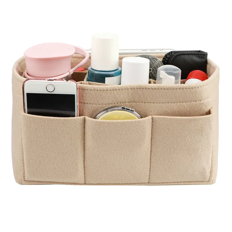 Modische Damentasche, Kosmetiktaschen und Make-up-Organizer, Filz-Einsatztasche für Handtasche, Filz-Stoff-Innentasche, passend für verschiedene Markentaschen – Detail 3