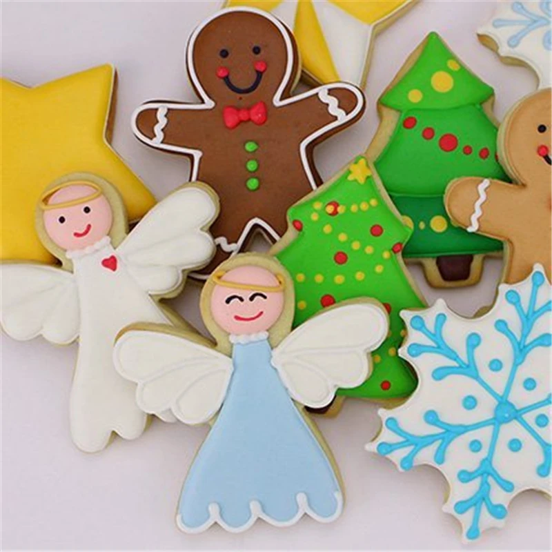 KENIAO Angel Cookie Cutter for Christmas Party - 8.5 cm and 7.4 cm - Biscuit / Fondant / Pastry Cutter - Stainless Steel