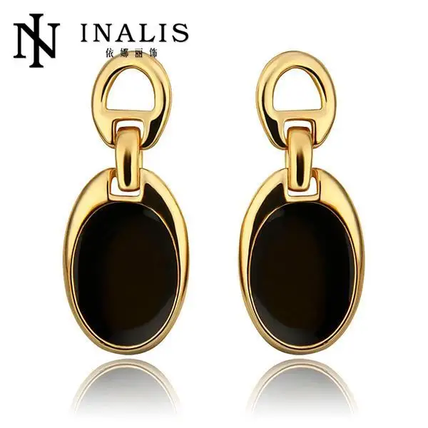 INALIS New trendy big drop oval crystal earrings handmade jewelry earrings for woman brincos bead Weaving drop long earring E819