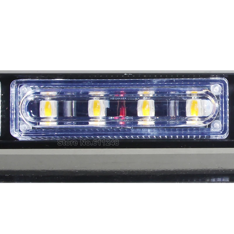 16W Windshield Sucker Car Flash Signal Emergency Fireman Police Beacon Warning Light Led Strobe Light Bar Additional Brake Light