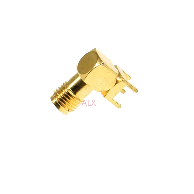 10PCS SMA-KWE RF ADAPTER FEMALE PLUG RIGHT ANGLE 90 DEGREE Antenna  CONNECTOR PCB Mount Thru Hole