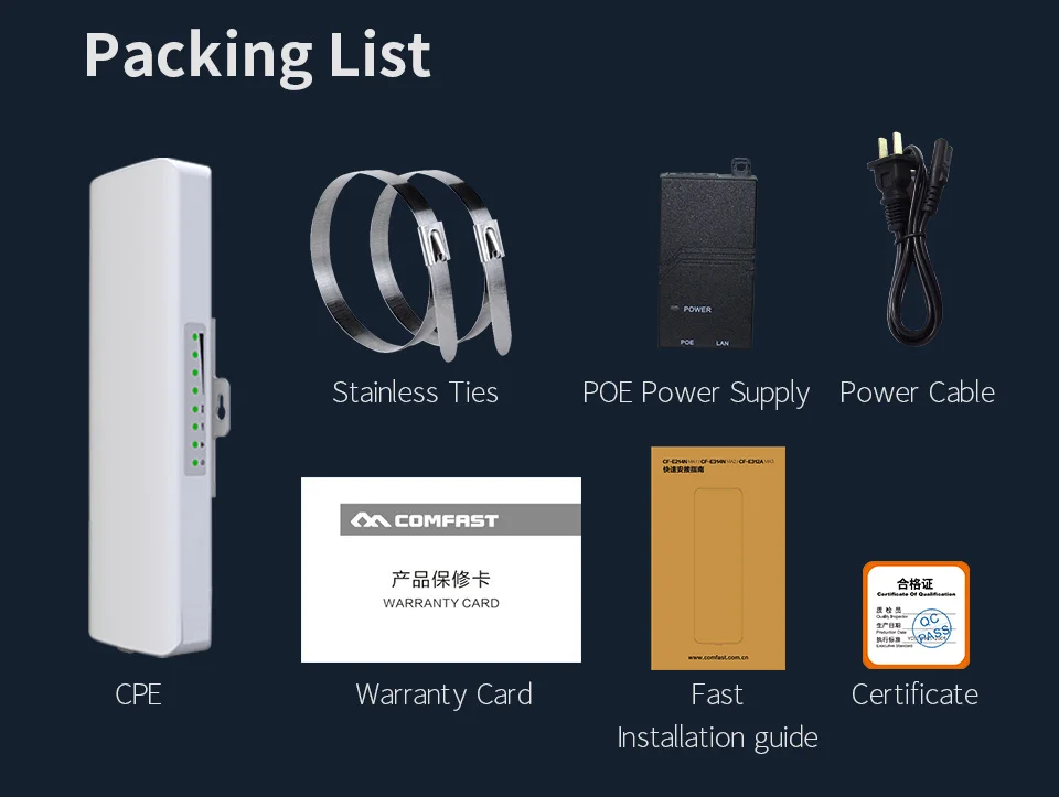 Imagem -06 - Comfast-roteador de Ponto de Acesso Wifi sem Fio Alta Potência Cpe Exterior Nanostation Nanostation Antena 14dbi 300mbps 5.8ghz Cpe