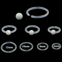 1PCS Opal 17 Bioplast Flexible Septum Clicker Ring Nose Ring Ear Tragus Cartilage Earring Ear Rook Daith Body Piercing Jewelry