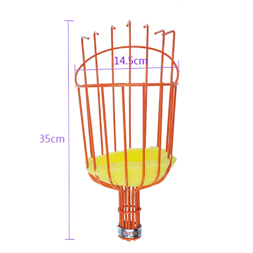 Accesorios de jardín, cesta profunda de aluminio para recoger frutas, práctico recolector de frutas hortícola, jardinería, manzana, melocotón, herramientas de recolección