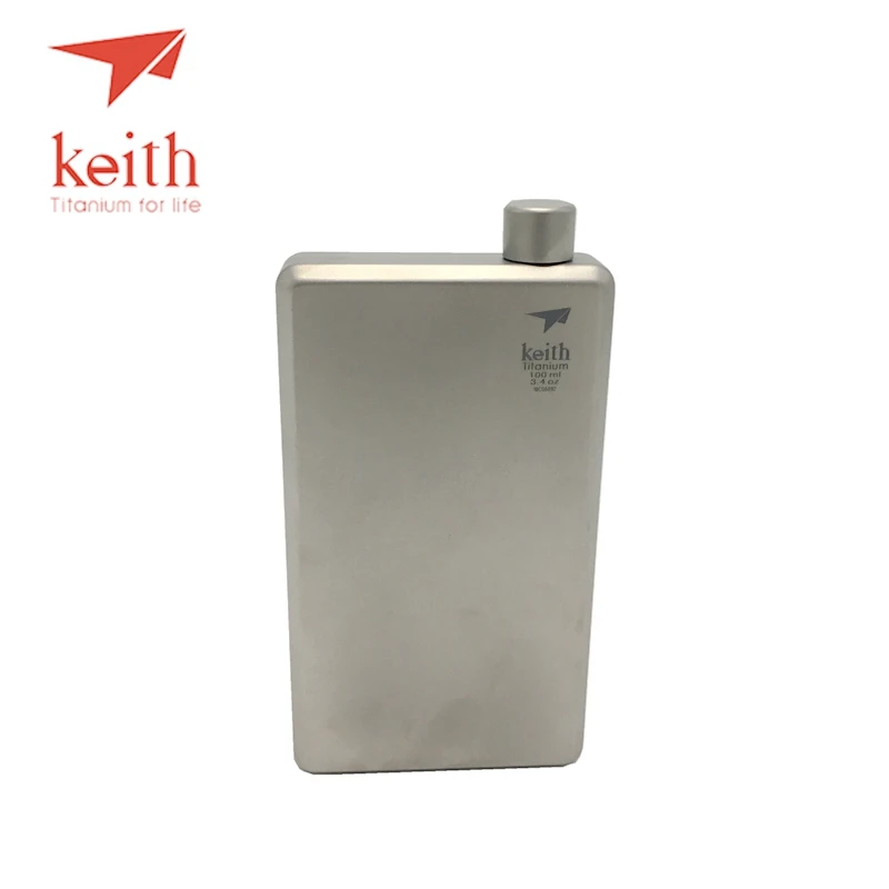 

Keith Pure Titanium Hip Flask Flagon Portable Wine Whisky Pot Drinkware Sports Wine Flask Portable Outdoor 120ml