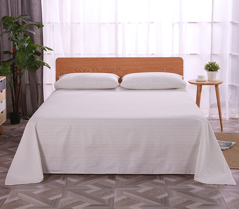 Factory EARTHING Flat Sheet White color Nature Cotton pure Silver Grounding Energy EMF better sleep King/Queen/Full/Twin size