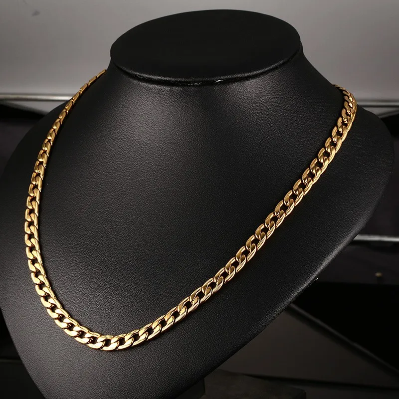 Vnox 24inch Gold-color Chain Necklace Long Stainless Steel Metal Snake/Cable/Round Box Chain