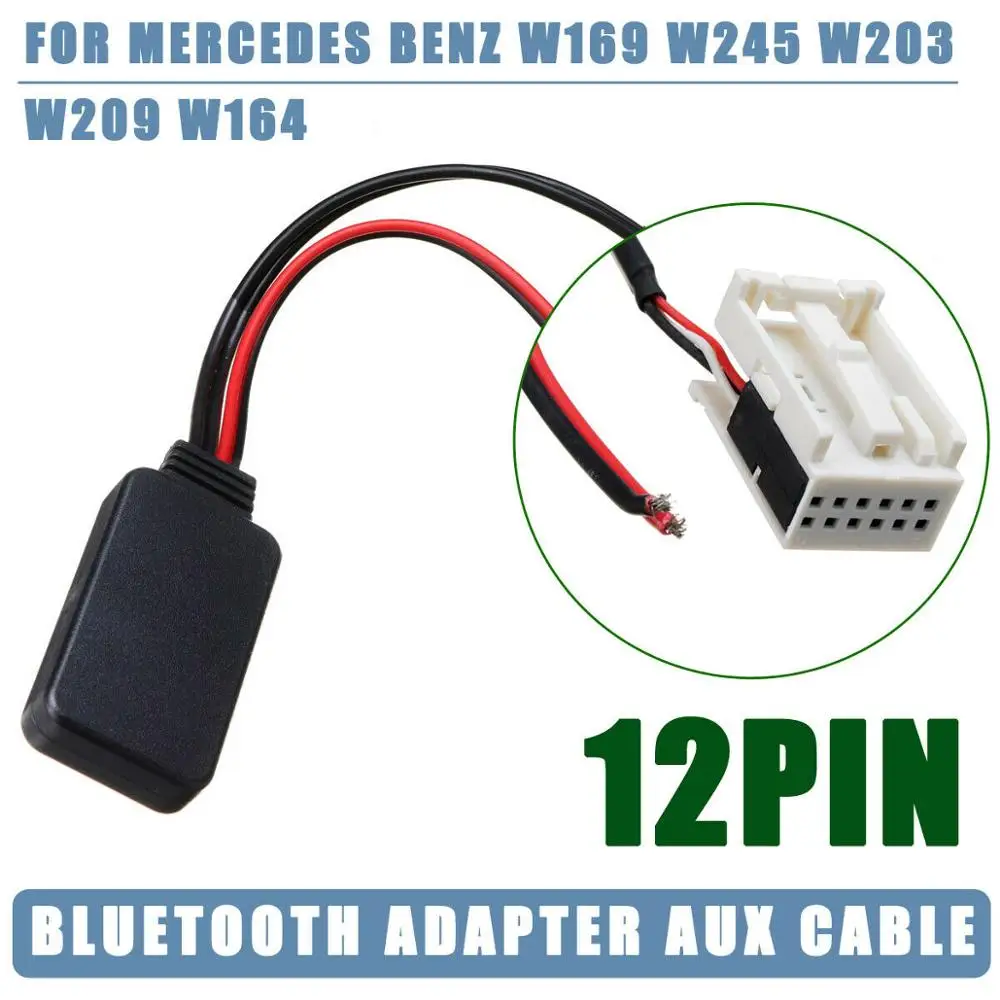 12-Pin Bluetooth Adapter Audio Aux Cable For Mercedes W169 W245 W203 W209 W164