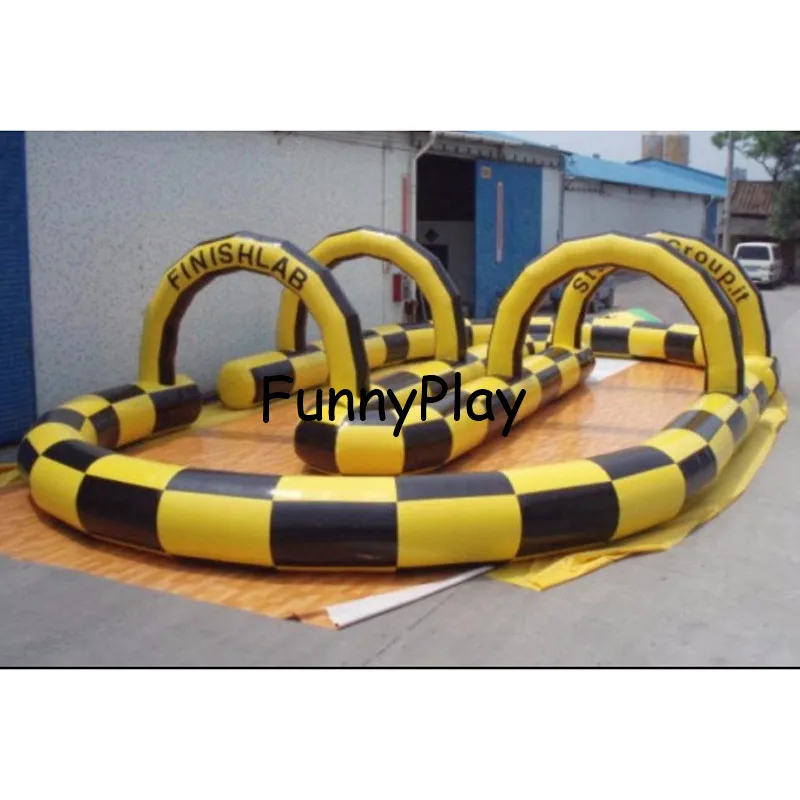 Inflatable go karts barriers race track for children Inflatable Race Track Sport Games For Sale, inflatable race track