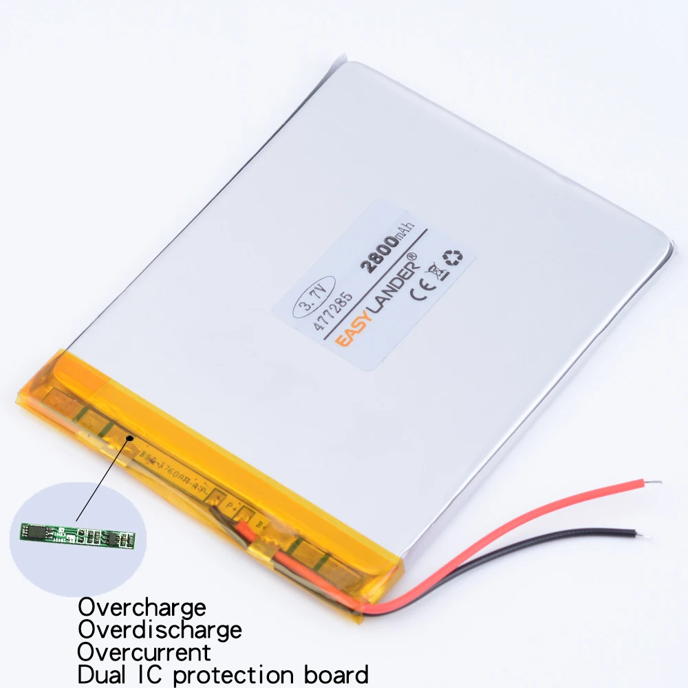 3,7 в 2800 мАч 477285 перезаряжаемый литий-ионный полимерный аккумулятор для портативного aigo M60 M603 M608