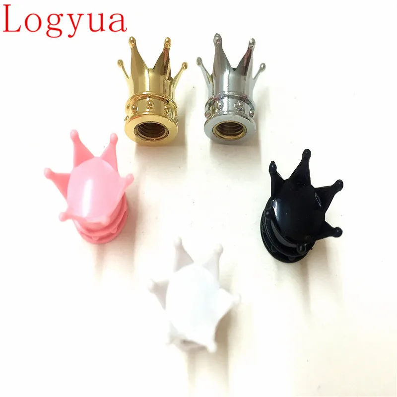 Gold Silver Black 5 Colors Crown Car Tire Valve Caps For Auto Truck Motocycle Bike Tyre Wheel Stem Dust Cap 4pcs/lot